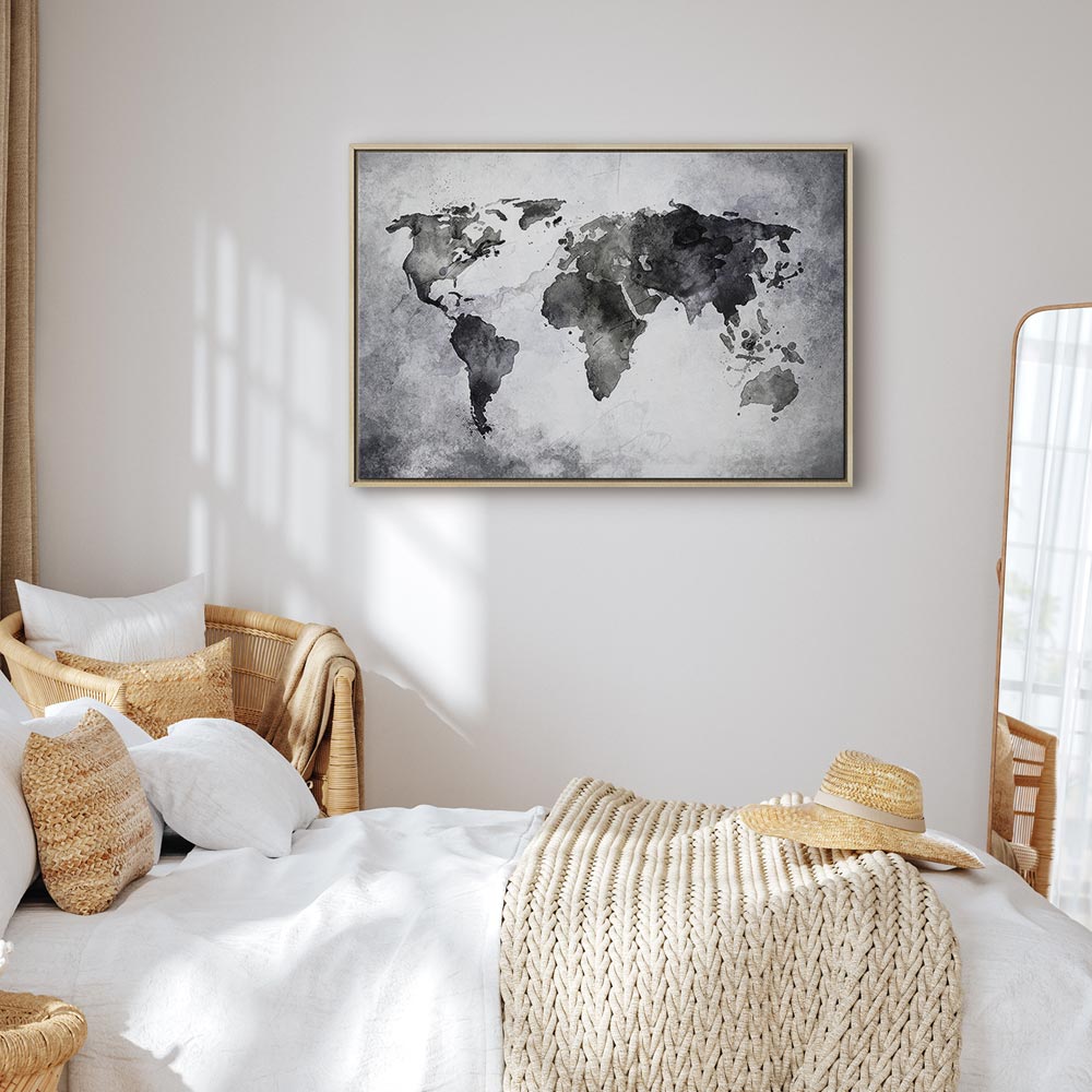Painted Planet World Map Canvas Print