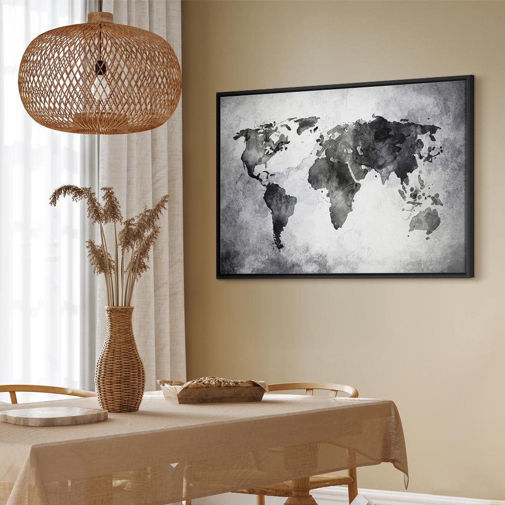 Painted Planet World Map Canvas Print