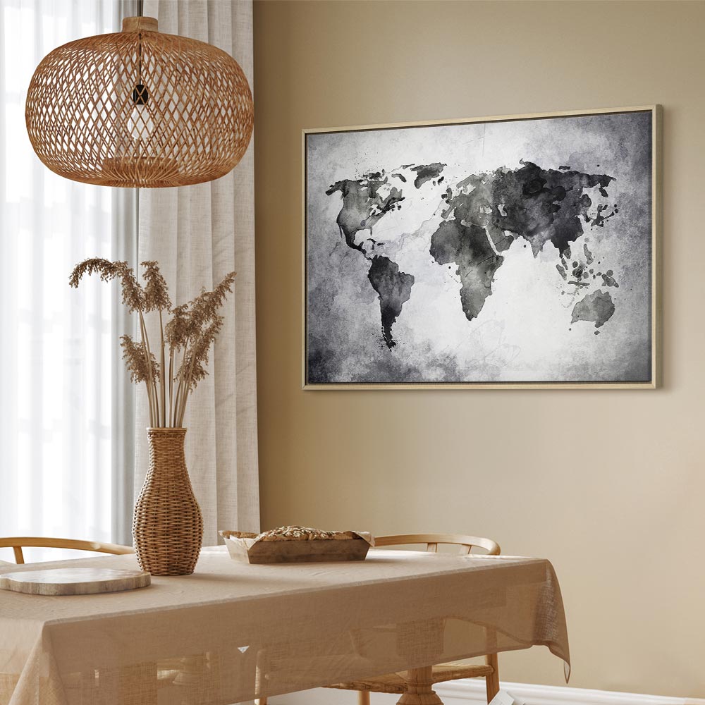 Painted Planet World Map Canvas Print