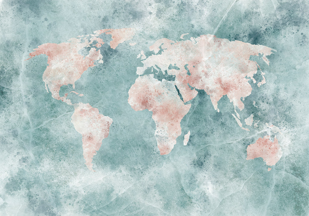 Wall Mural Delicate Map World Map Wall Art