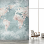 Wall Mural Delicate Map World Map Wall Art