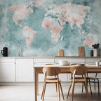 Wall Mural Delicate Map World Map Wall Art