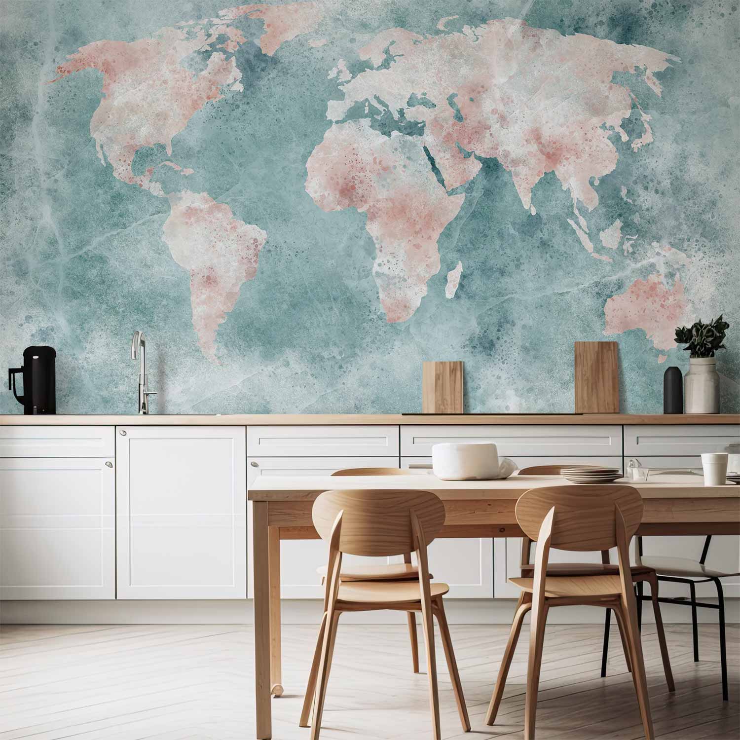 Wall Mural Delicate Map World Map Wall Art