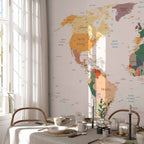 Colourful World Map Wall Mural