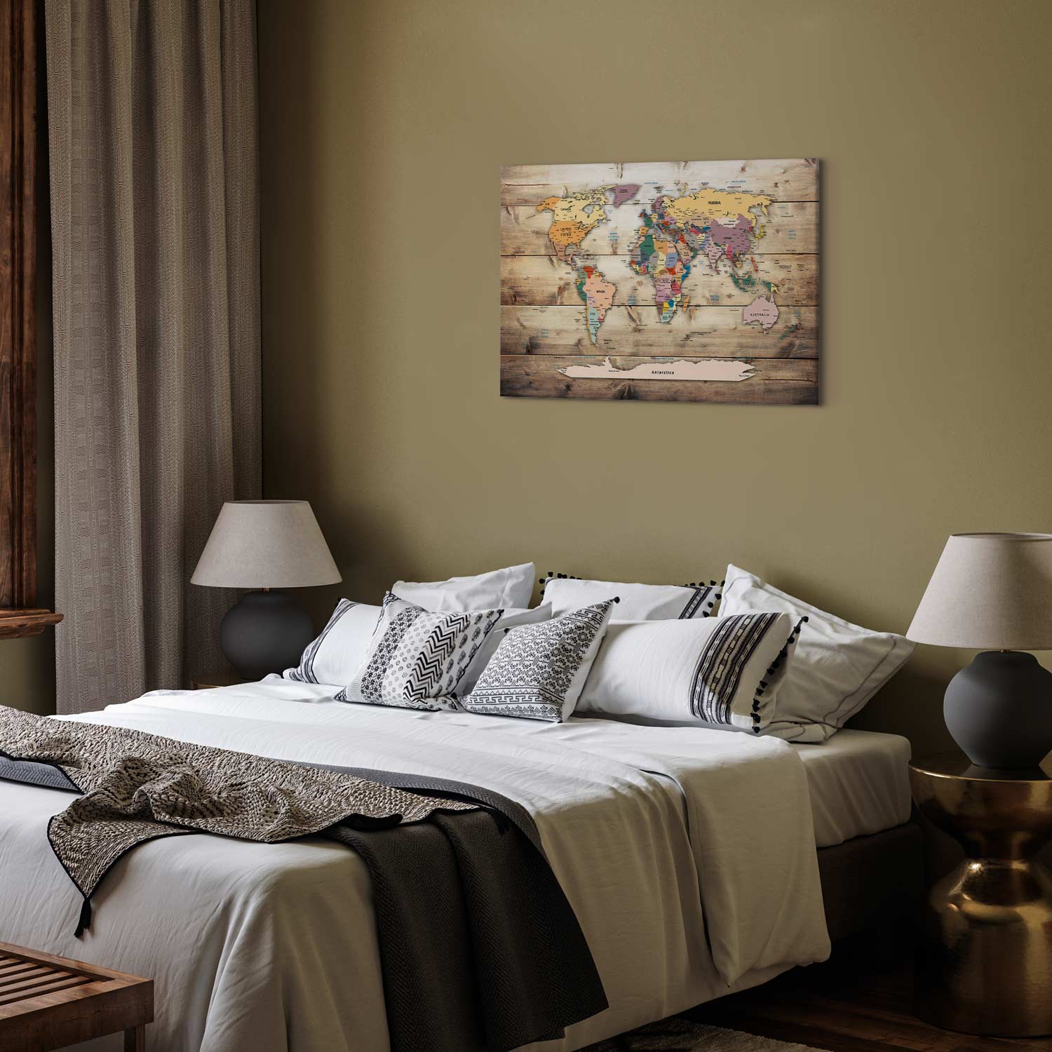 Colourful Continents World Map Canvas Print