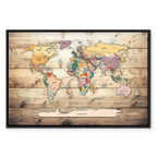 Colourful Continents World Map Canvas Print