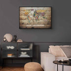 Colourful Continents World Map Canvas Print