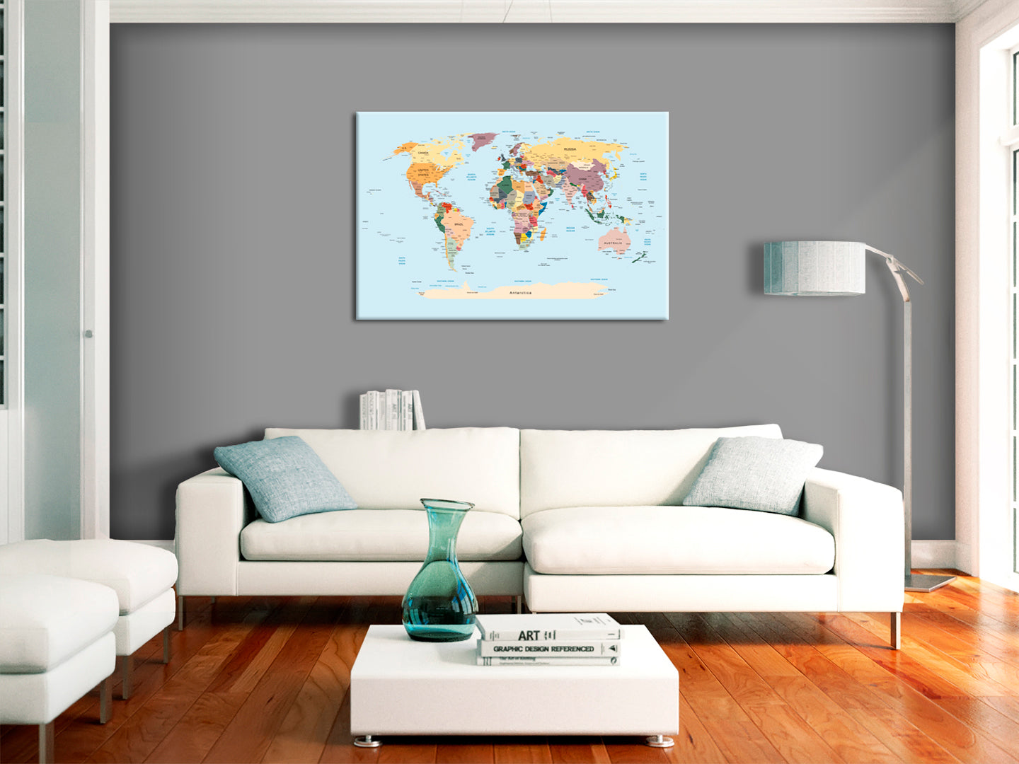 Colorful World Map Travel Decorative Pinboard
