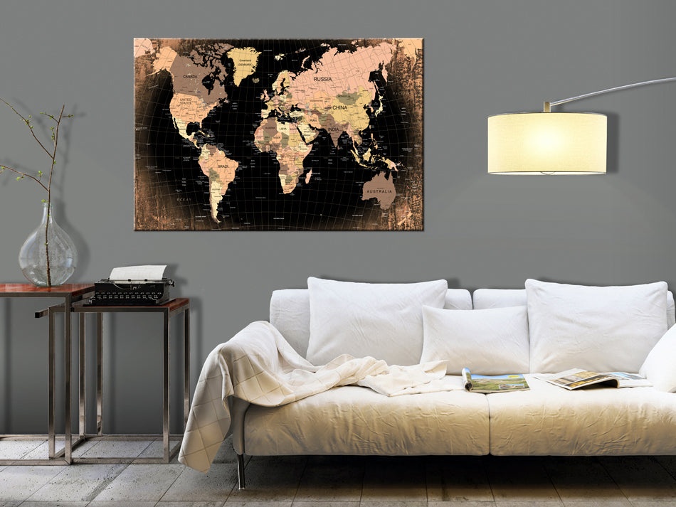 Planet Earth World Map Decorative Pinboard