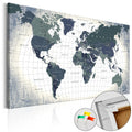World Map Structure Decorative Pinboard