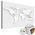 Monochrome World Map Decorative Pinboard