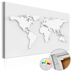 Monochrome World Map Decorative Pinboard