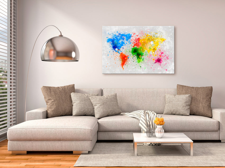 Expressionist World Map Colorful Decorative Pinboard