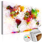 Artistic World Map Decorative Pinboard