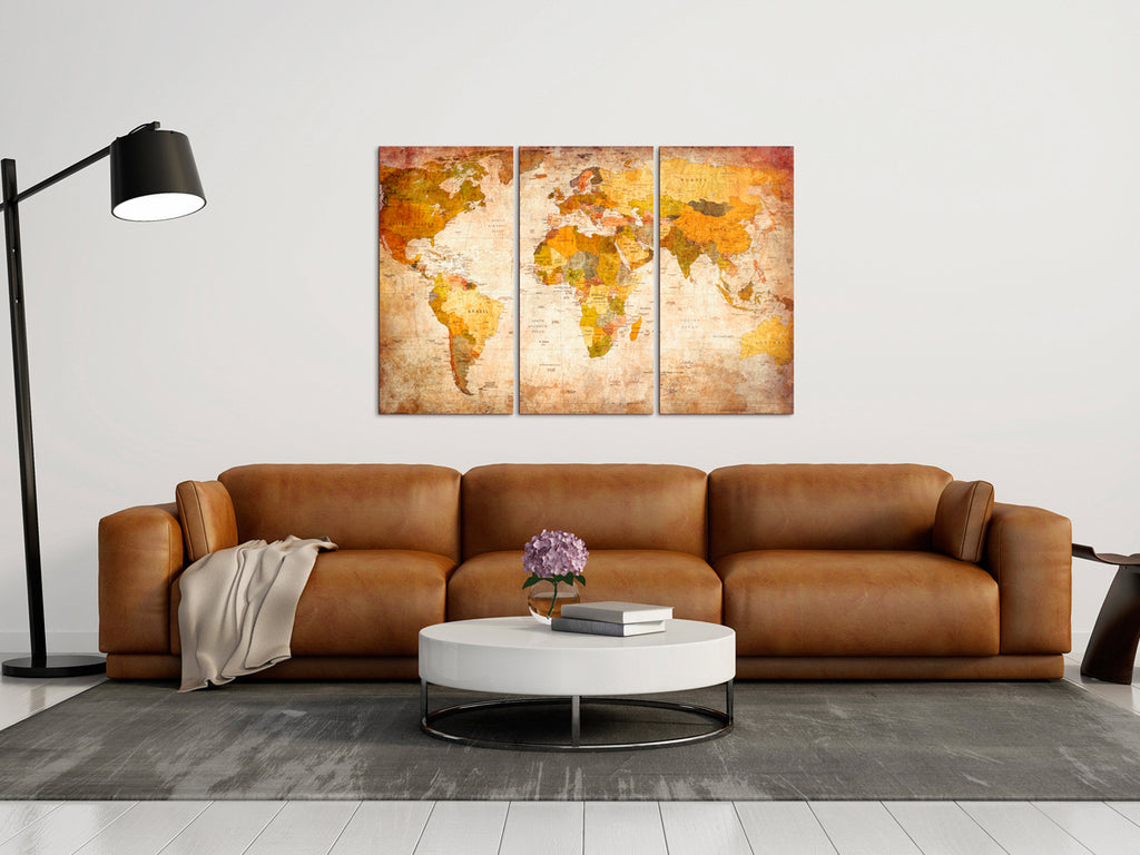 Antique World Map Travel Decorative Pinboard