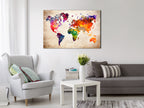 Colourful Abstract World Map Decorative Pinboard