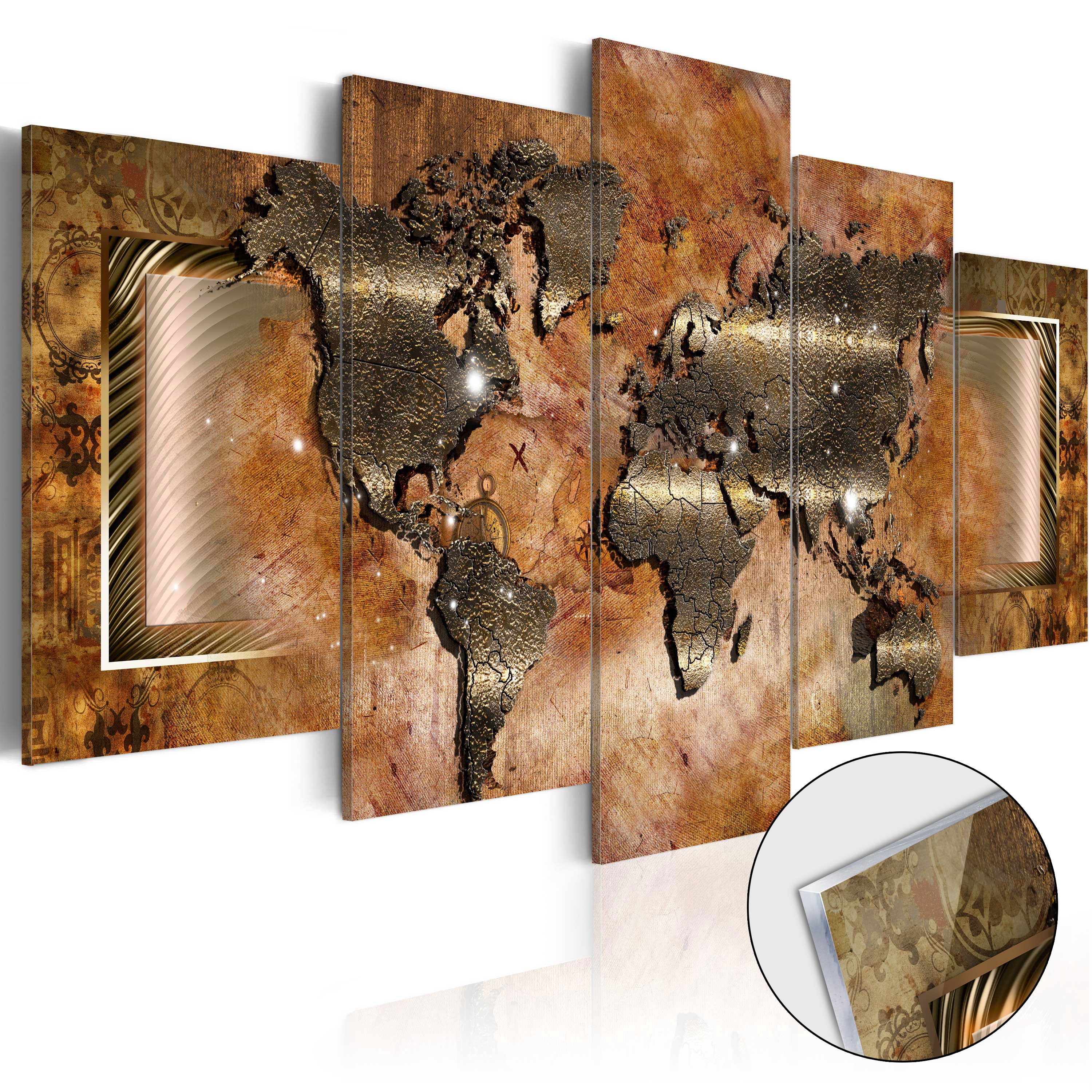 Abstract Steel World Map Acrylic Print