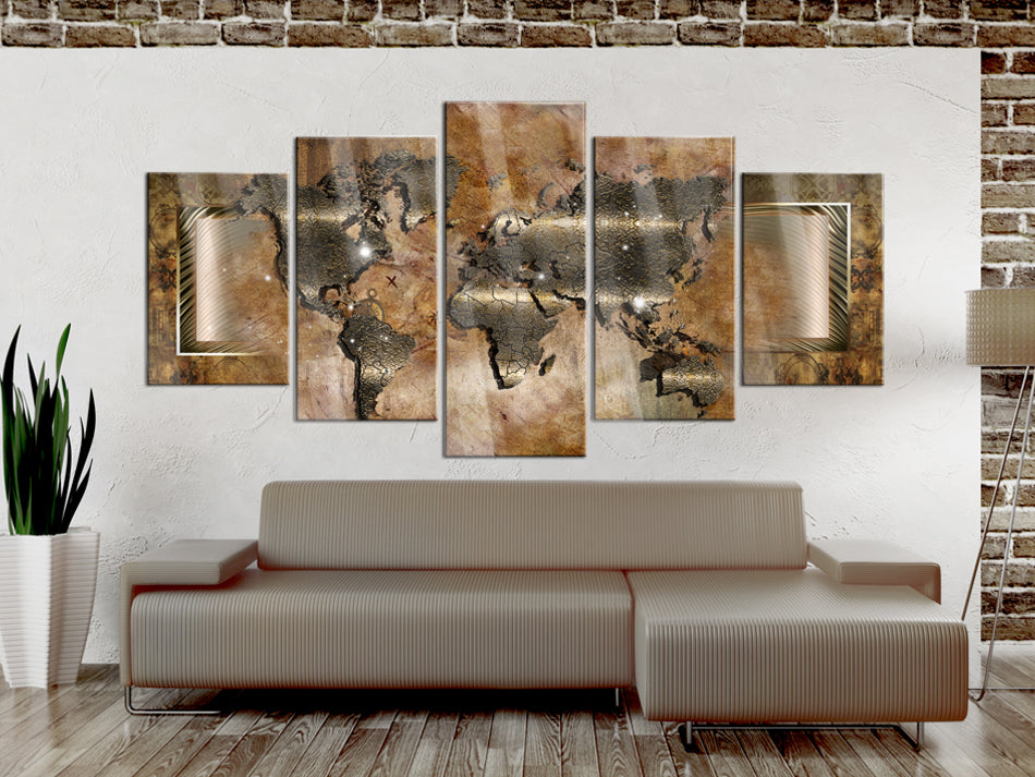 Abstract Steel World Map Acrylic Print