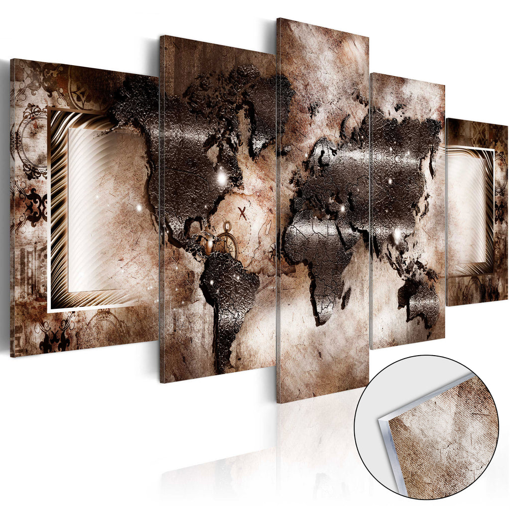Platinum World Map Modern Acrylic Print
