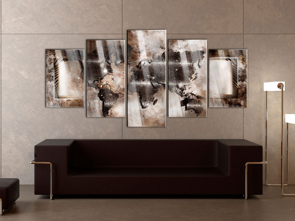 Platinum World Map Modern Acrylic Print