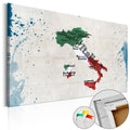 Italy Map Concrete Decorative Pinboard