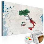 Italy Map Concrete Decorative Pinboard