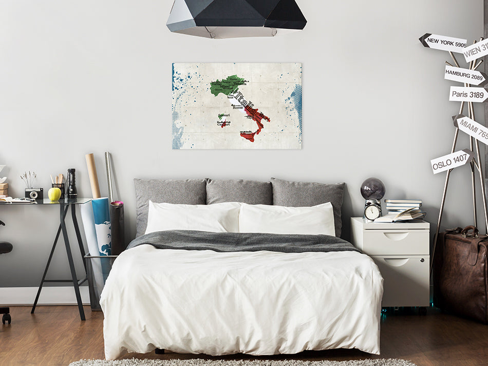 Italy Map Concrete Decorative Pinboard
