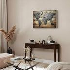 Silver World Map Canvas Print