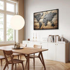 Silver World Map Canvas Print