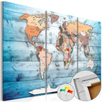Sapphire World Map Decorative Pinboard