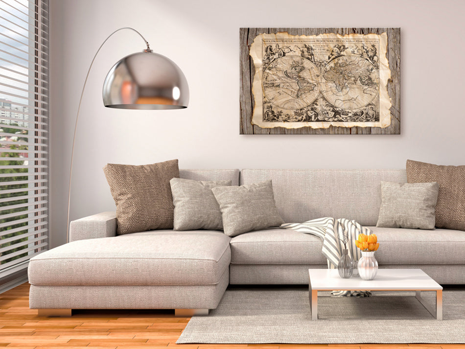 Retro World Map Decorative Pinboard