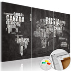 El Mundo World Map Decorative Pinboard