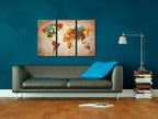 Painted World Map Decorative Pinboard