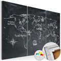 Geography World Map Educational Decorative Pinboard