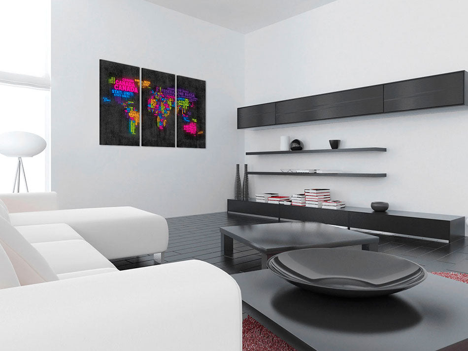 World Map Inscription Decorative Pinboard