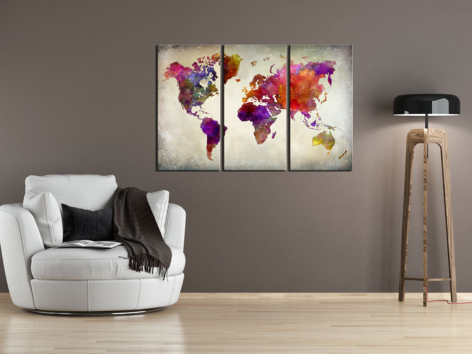 Colourful World Map Mosaic Decorative Pinboard