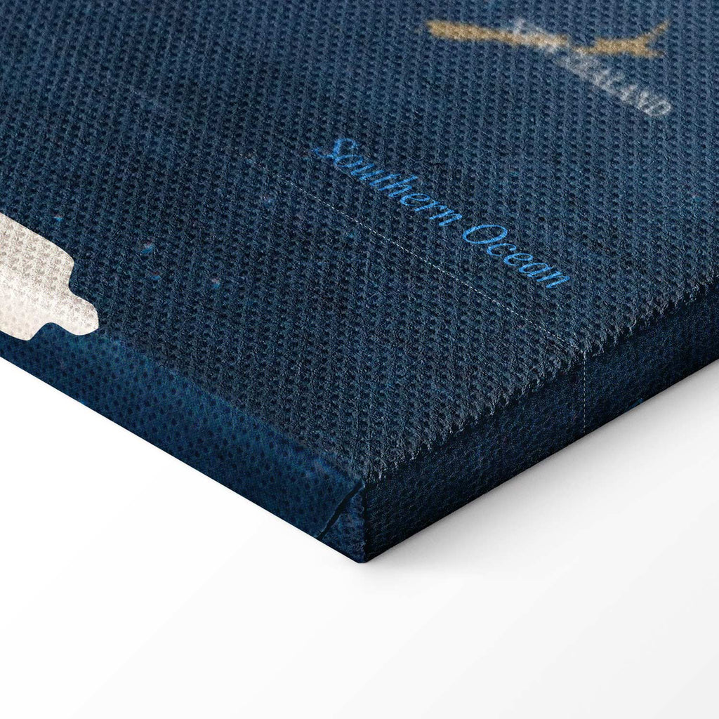 Ink Ocean World Map Canvas Print