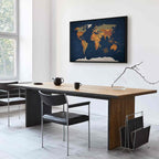Ink Ocean World Map Canvas Print