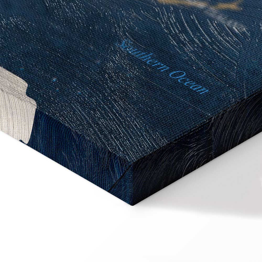 Ink Ocean World Map Canvas Print