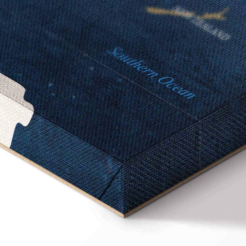 Ink Ocean World Map Canvas Print