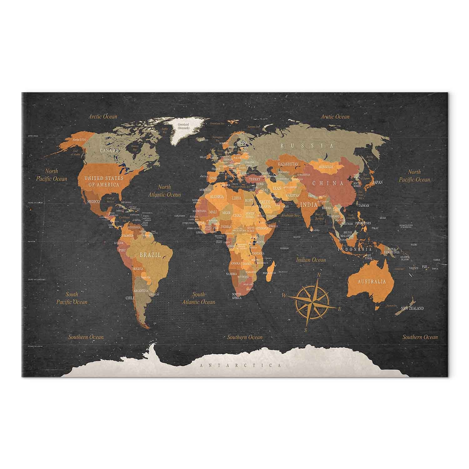 Antique World Map Canvas Print