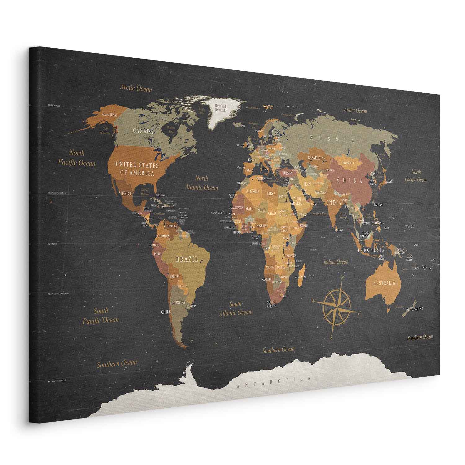 Antique World Map Canvas Print
