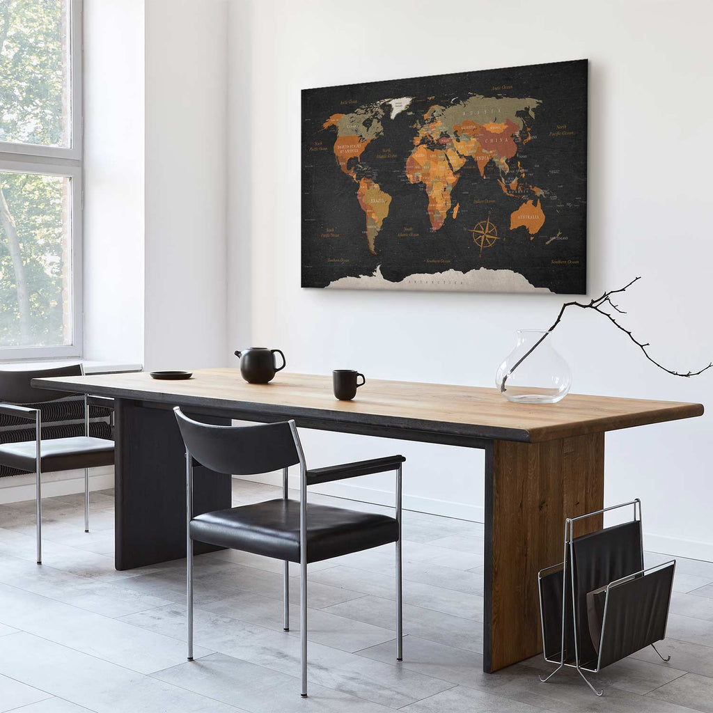 Antique World Map Canvas Print