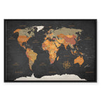 Antique World Map Canvas Print