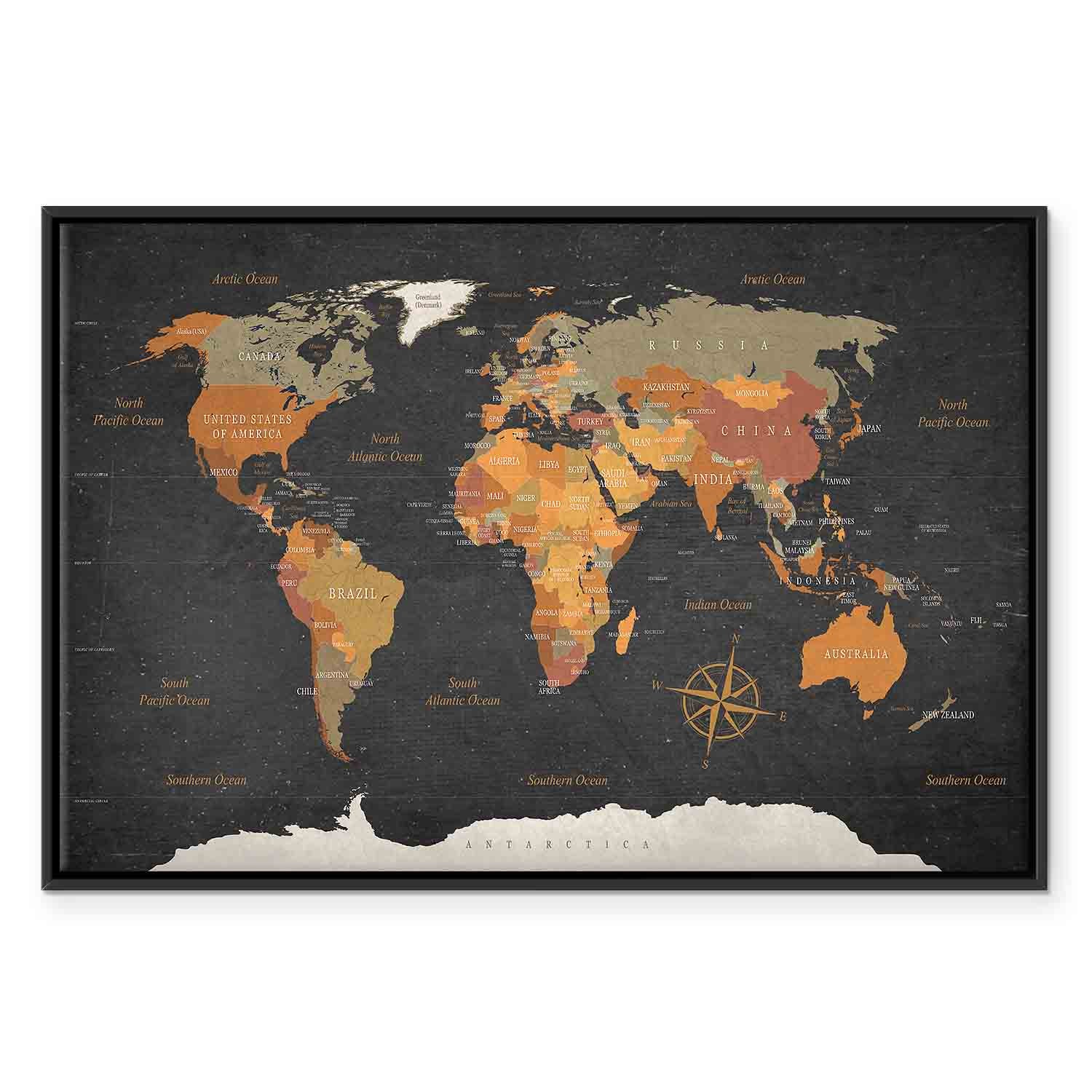 Antique World Map Canvas Print
