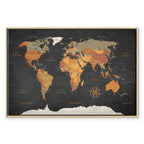 Antique World Map Canvas Print