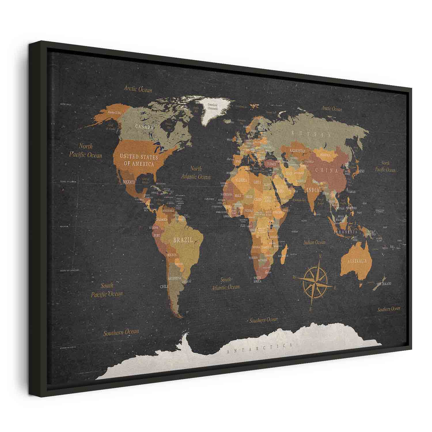 Antique World Map Canvas Print