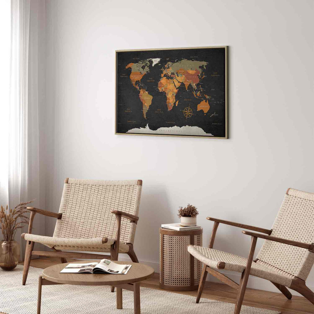 Antique World Map Canvas Print