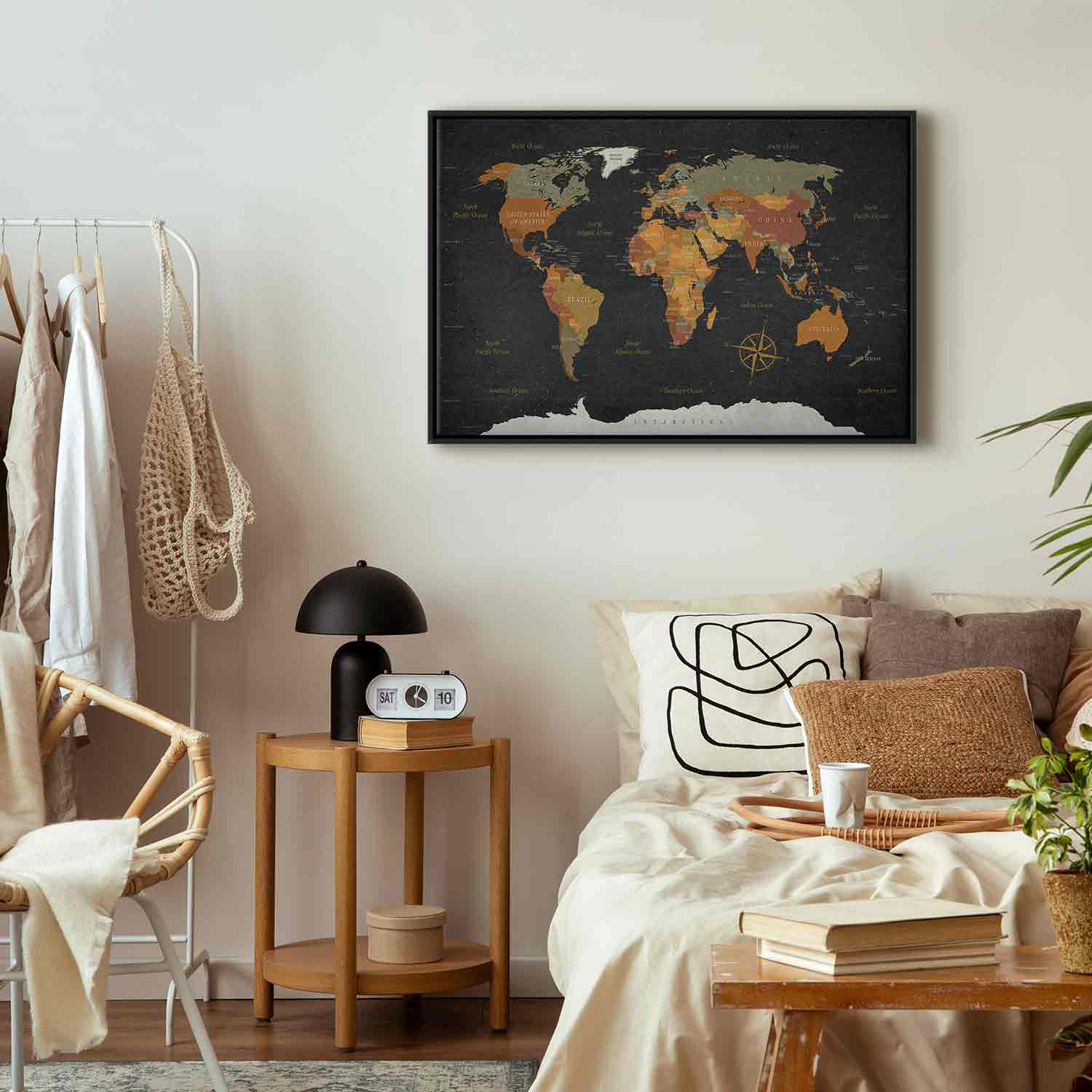 Antique World Map Canvas Print