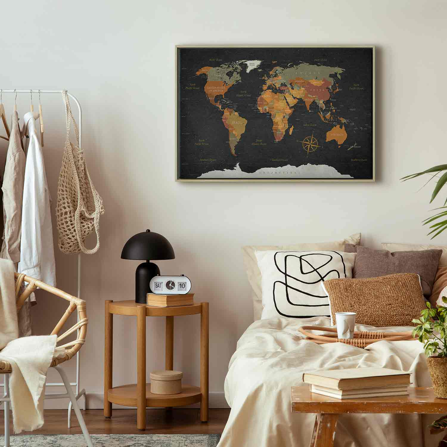 Antique World Map Canvas Print